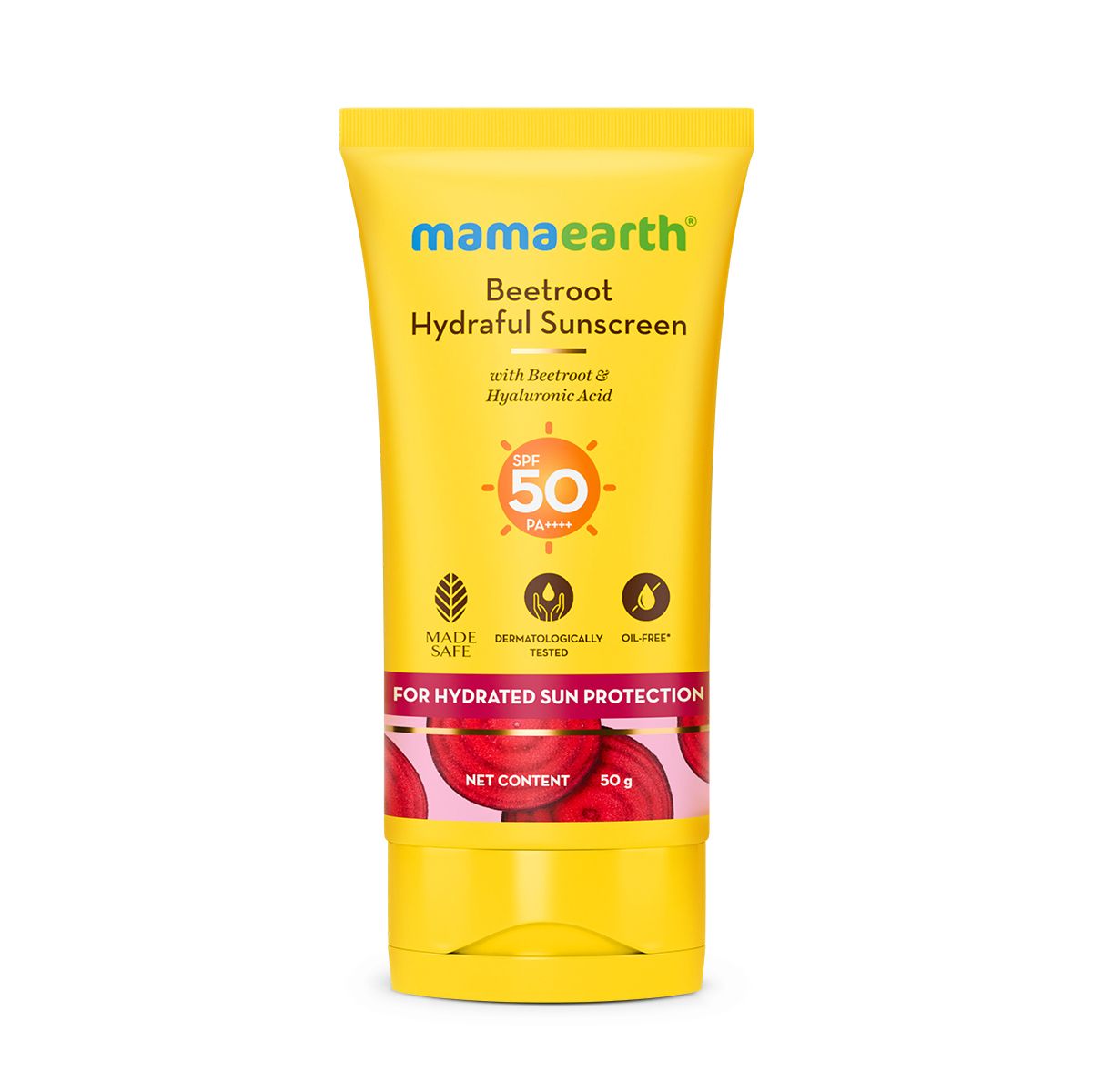 Mamaearth Beetroot Hydraful Sunscreen With Beetroot & Hyaluronic Acid, 50g - Image 6 - Buy from Indicrest