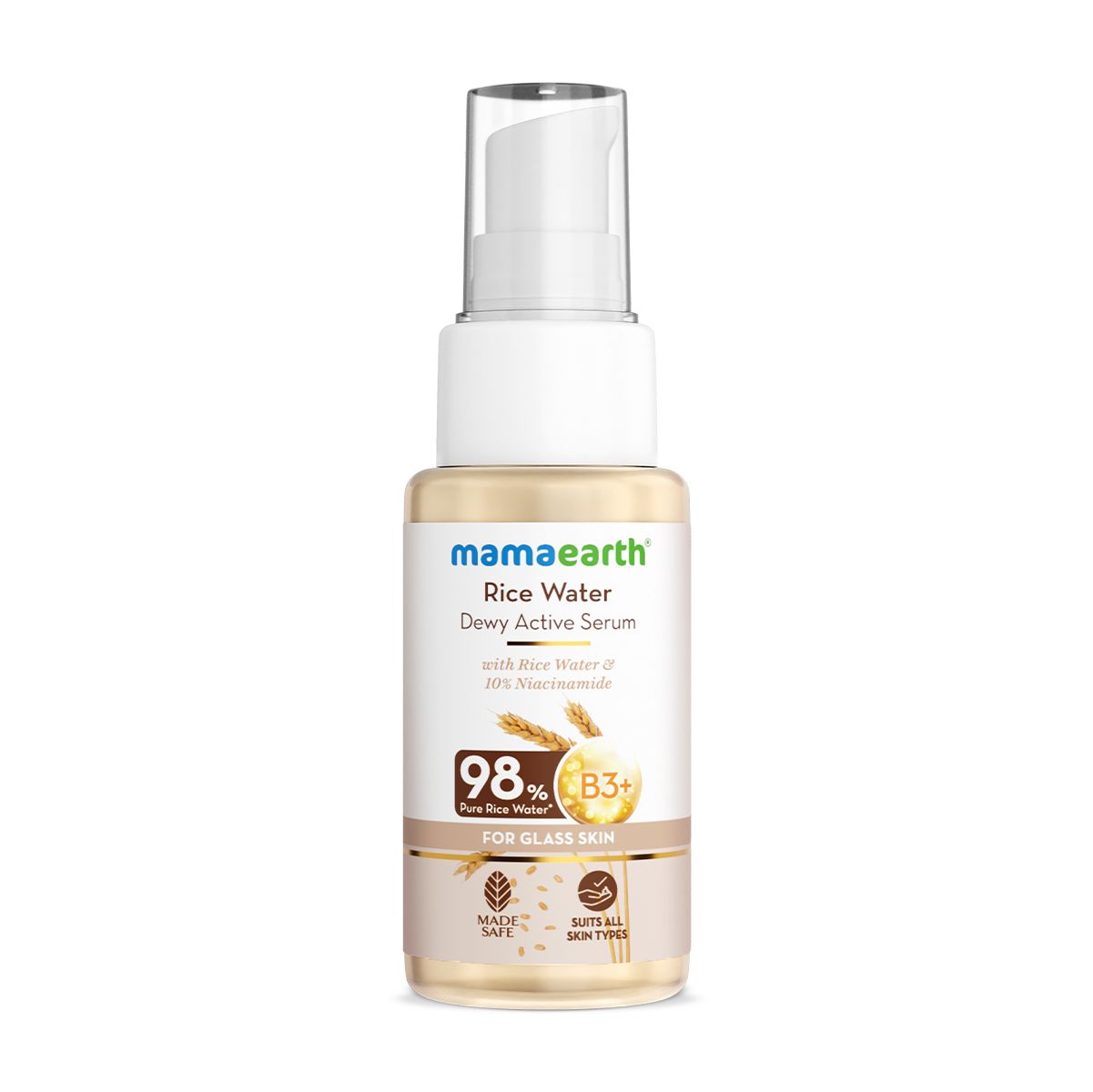 Mamaearth Rice Water Dewy Active Serum With Rice Water & 10% Niacinamide For Glass Skin, 50ml - Image 9 - Buy from Indicrest