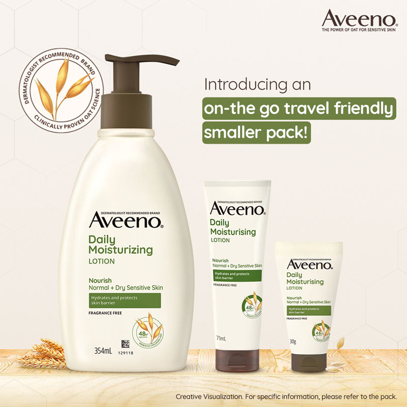 Aveeno Daily Moisturising Lotion Home + Travel Combo Moisturizer for Normal, Dry & Sensitive Skin