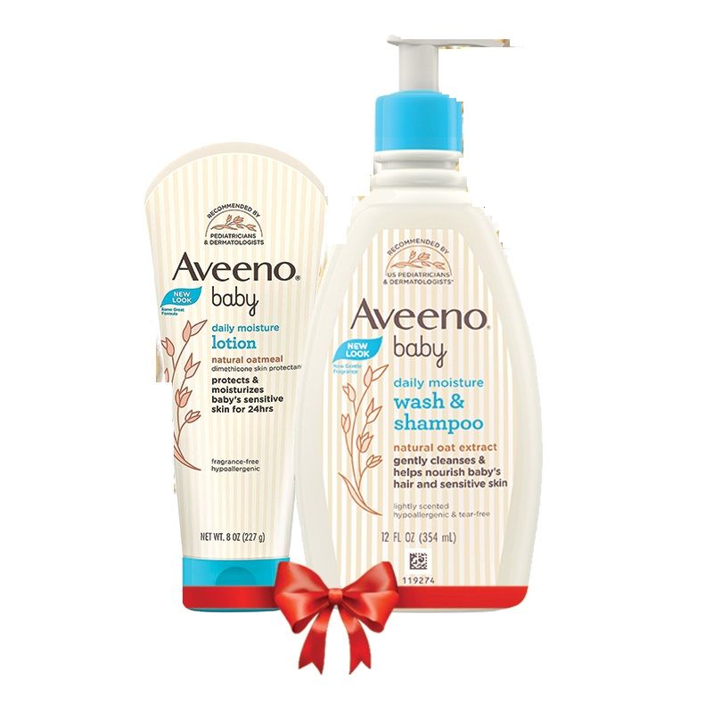 Aveeno Baby Daily Moisturizing Lotion & Wash Shampoo ComboDry, Itchy & Sensitive Skin