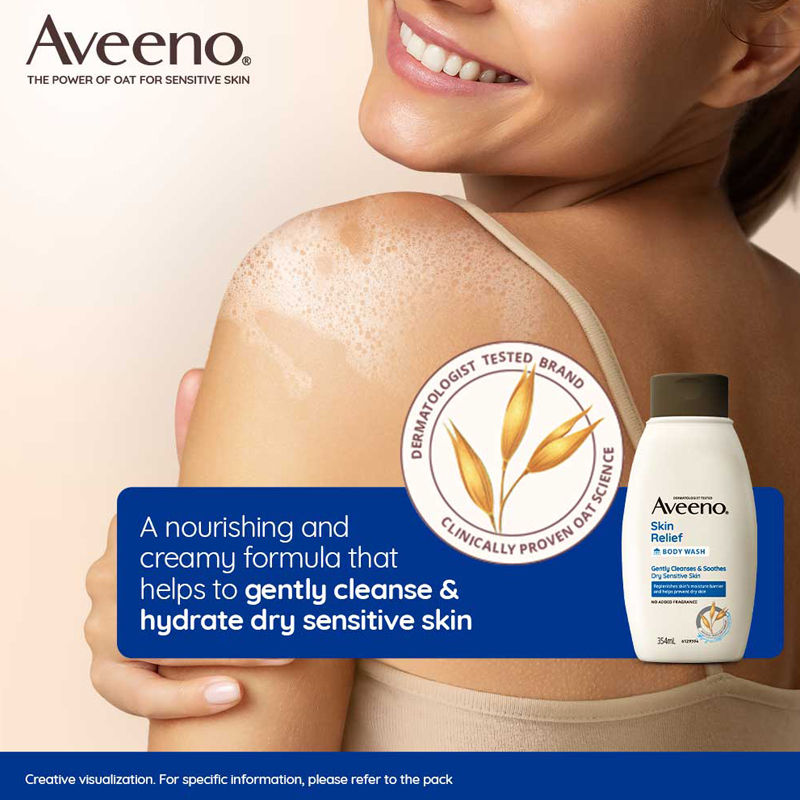 Aveeno Skin Relief Body Wash & Lotion Combo Cleanser & Moisturizer for Dry, Itchy & Sensitive Skin
