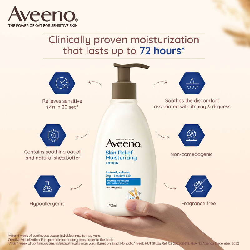 Aveeno Skin Relief Body Wash & Lotion Combo Cleanser & Moisturizer for Dry, Itchy & Sensitive Skin