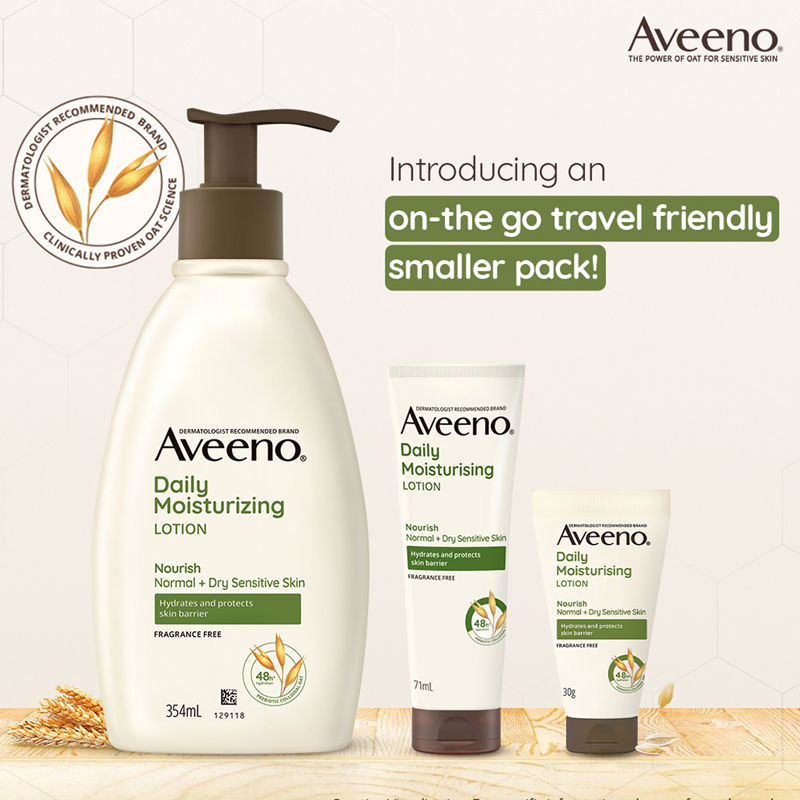 Aveeno Daily Moisturising Lotion Pack of 2 Body Moisturizer For Normal, Dry & Sensitive Skin, 2 X 354ml