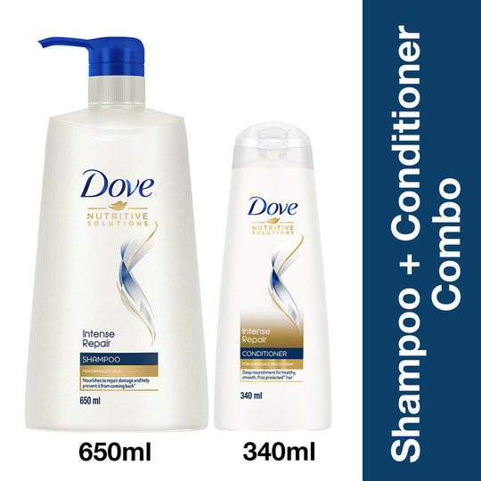 Dove Intense Repair Shampoo, 650ml + Conditioner, 340ml Buy at Indicrest