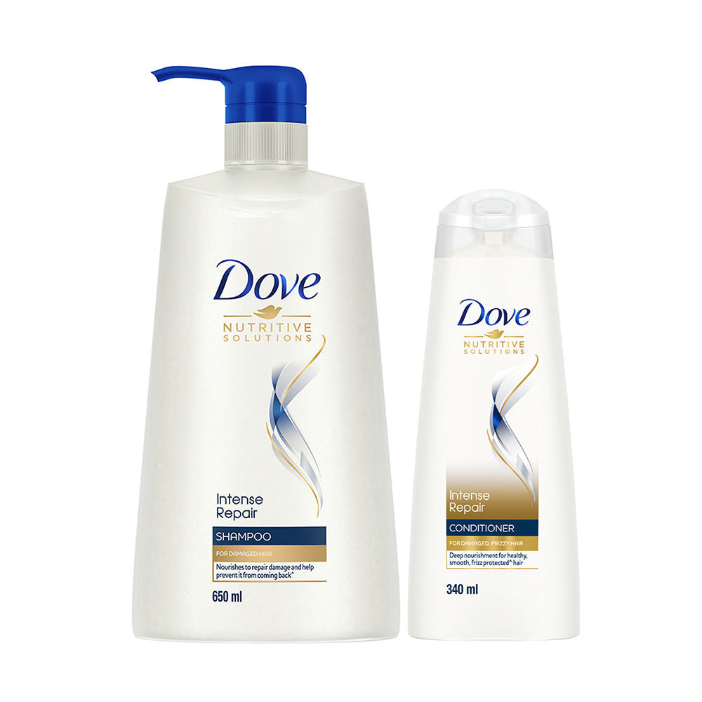 Dove Intense Repair Shampoo, 650ml + Conditioner, 340ml Buy at Indicrest Image 2