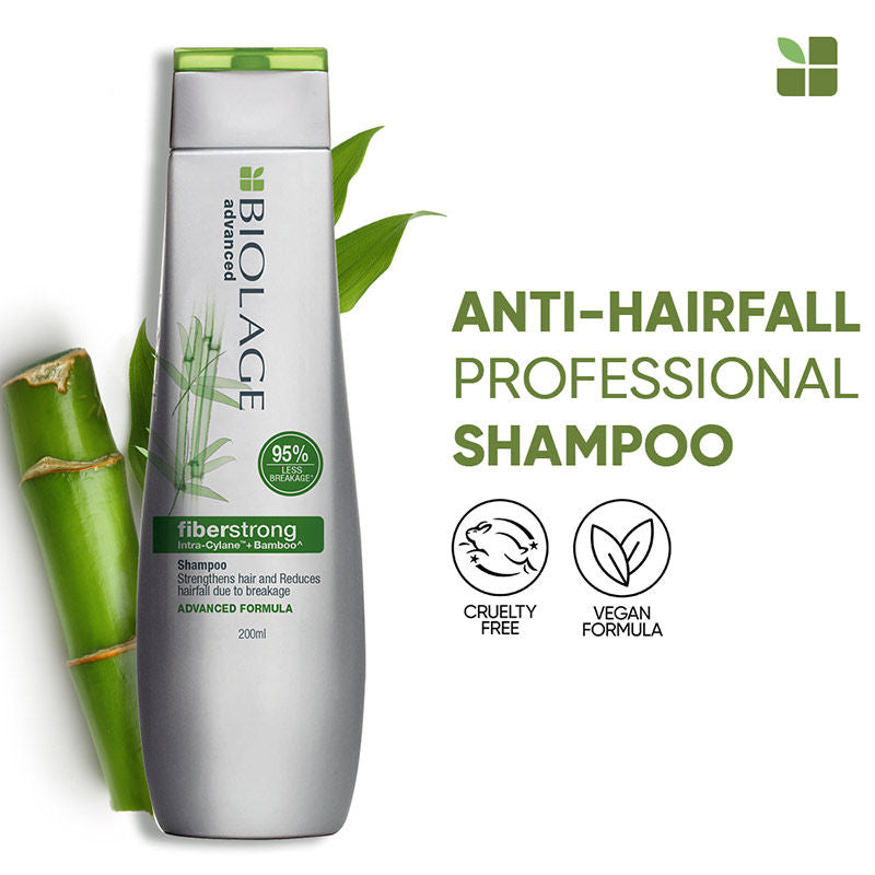 Biolage Fiberstrong Professional Shampoo for Hair Breakage, 12x Strength in Weak Hair, 200ml Buy at Indicrest