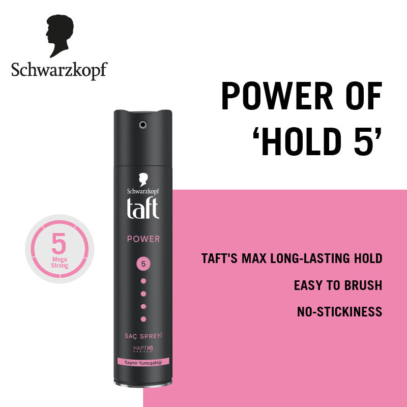 Schwarzkopf TAFT Power Hold 5 Hair Spray for Heat Protection, Gives Cashmere like Softness, 250ml Buy at Indicrest Image 3