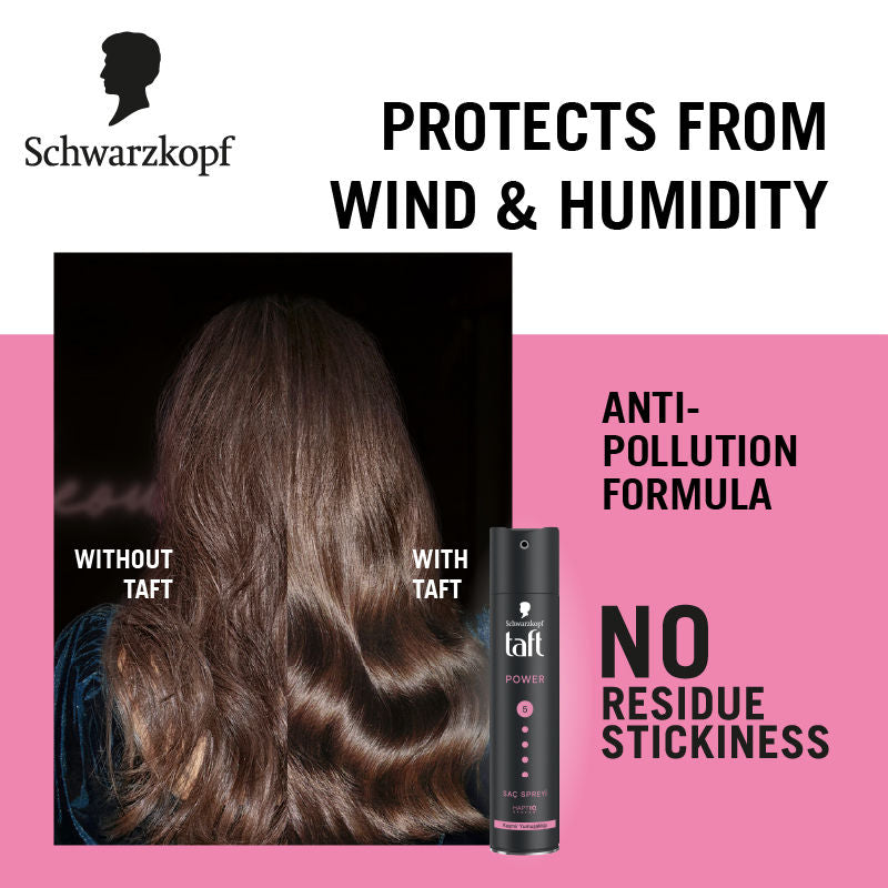 Schwarzkopf TAFT Power Hold 5 Hair Spray for Heat Protection, Gives Cashmere like Softness, 250ml Buy at Indicrest Image 4