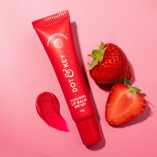 Dot & Key Vitamin C + E Brightening Lip Balm with SPF 50+, Strawberry Crush Buy at Indicrest