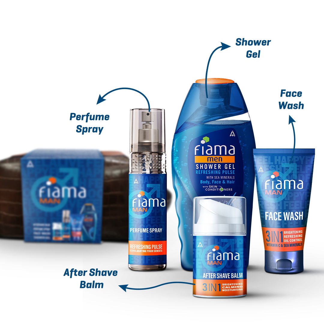 Fiama Man Grooming Essentials (Pack of 4), 520ml Buy at Indicrest