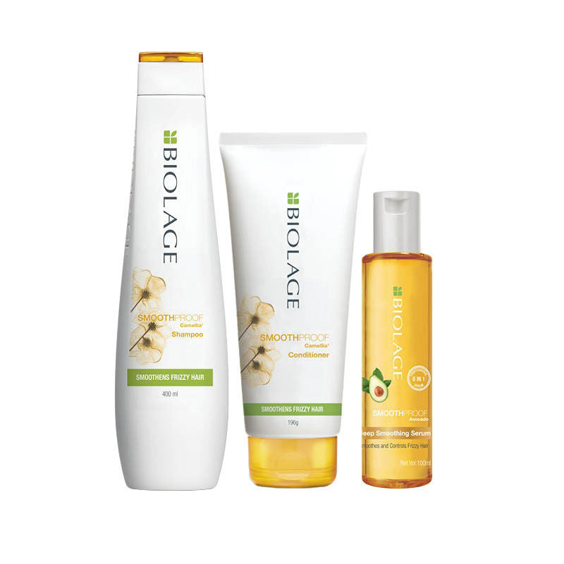 Biolage Frizz-Free Hair Regime With Smoothproof Shampoo, 400ml + Conditioner, 196g + Serum 100ml Combo Buy at Indicrest Image 11