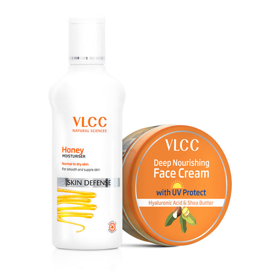 VLCC Honey Moisturiser and UV Protect Face Cream Combo - Buy from Indicrest