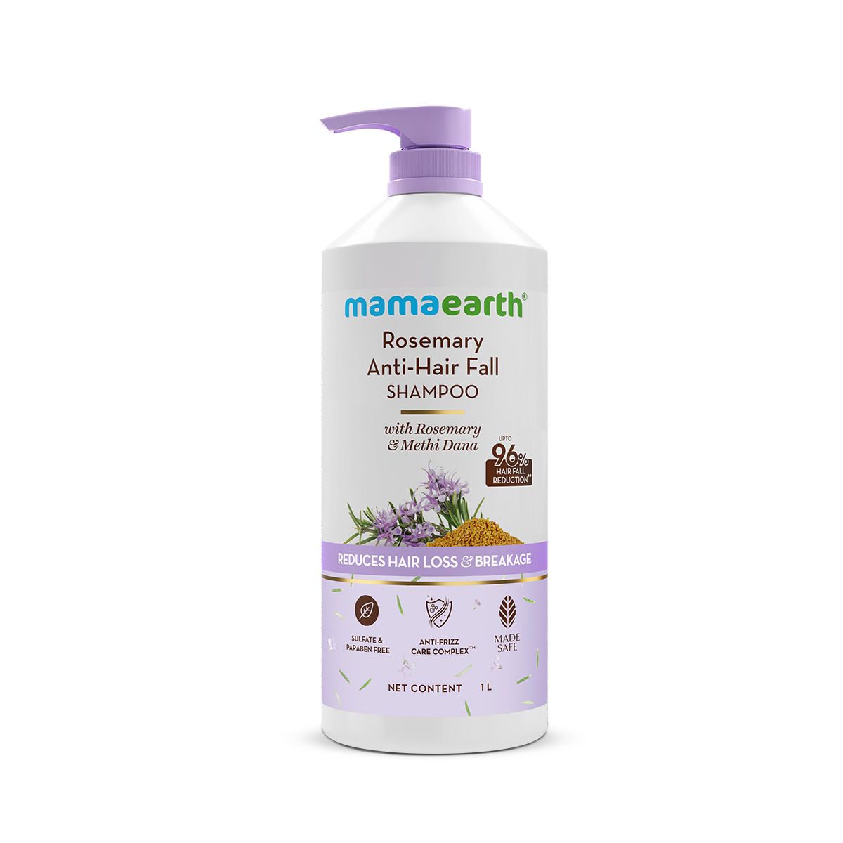 Mamaearth Rosemary Anti-Hair Fall Shampoo with Rosemary & Methi Dana for Reducing Hair Loss & Breakage, 1Litre - Image 10 - Buy from Indicrest