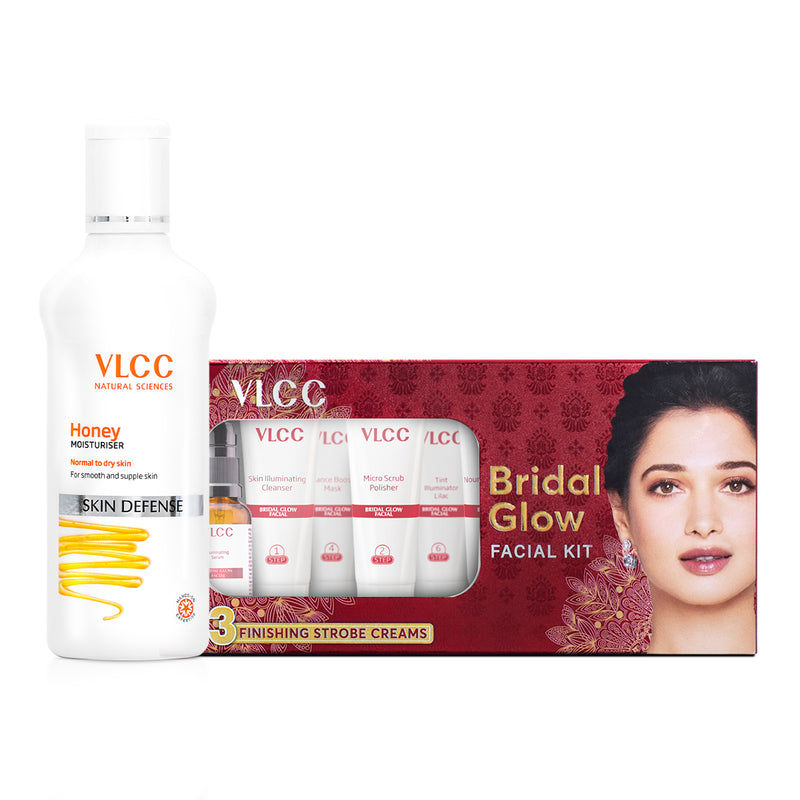 VLCC Honey Moisturiser and Bridal Glow Facial kit Combo - Buy from Indicrest
