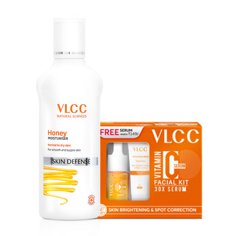 VLCC Honey Moisturiser and Vitamin C Serum Facial Kit Combo - Buy from Indicrest