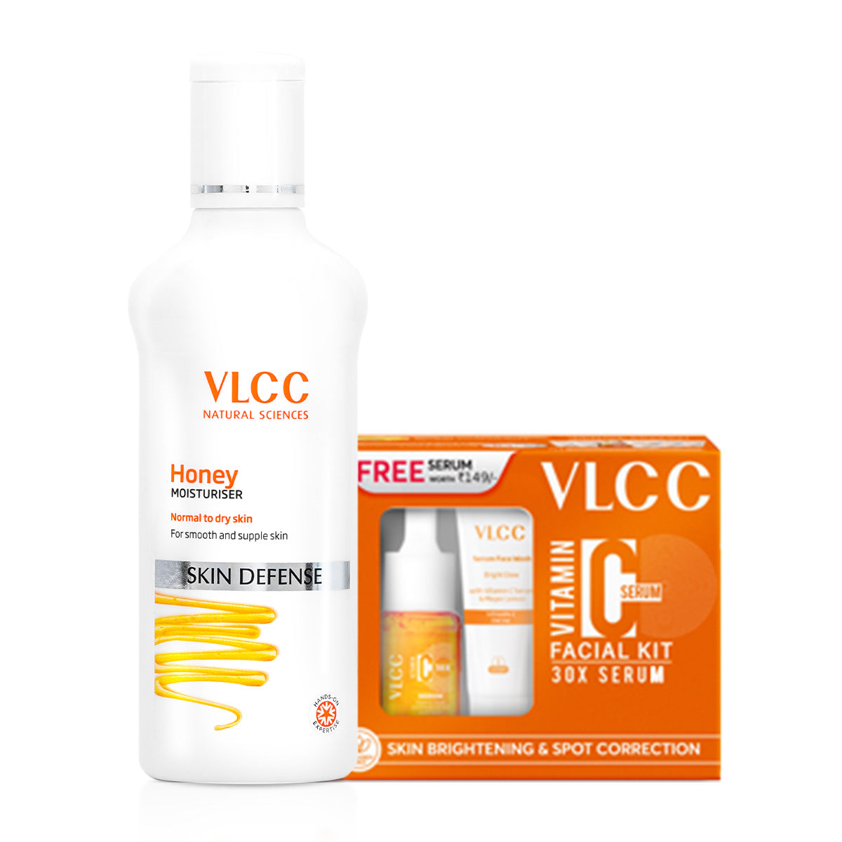 VLCC Honey Moisturiser and Vitamin C Serum Facial Kit Combo - Buy from Indicrest