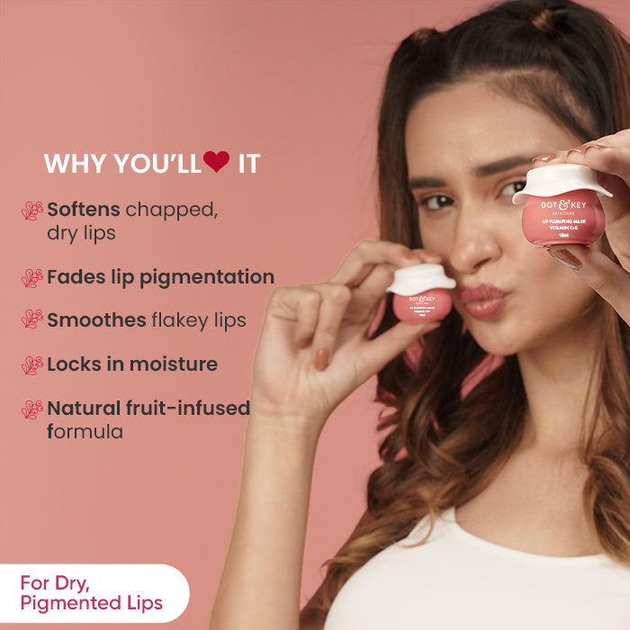 Dot & Key Lip Plumping Mask with Vitamin C + E, 15ml