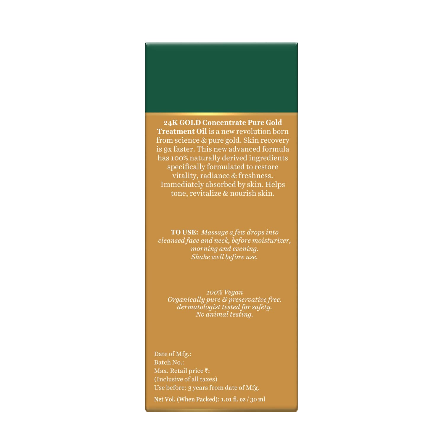 Biotique 24K Gold Treatment Oil Concentrate Pure Gold, 30ml - Image 2 - Buy from Indicrest