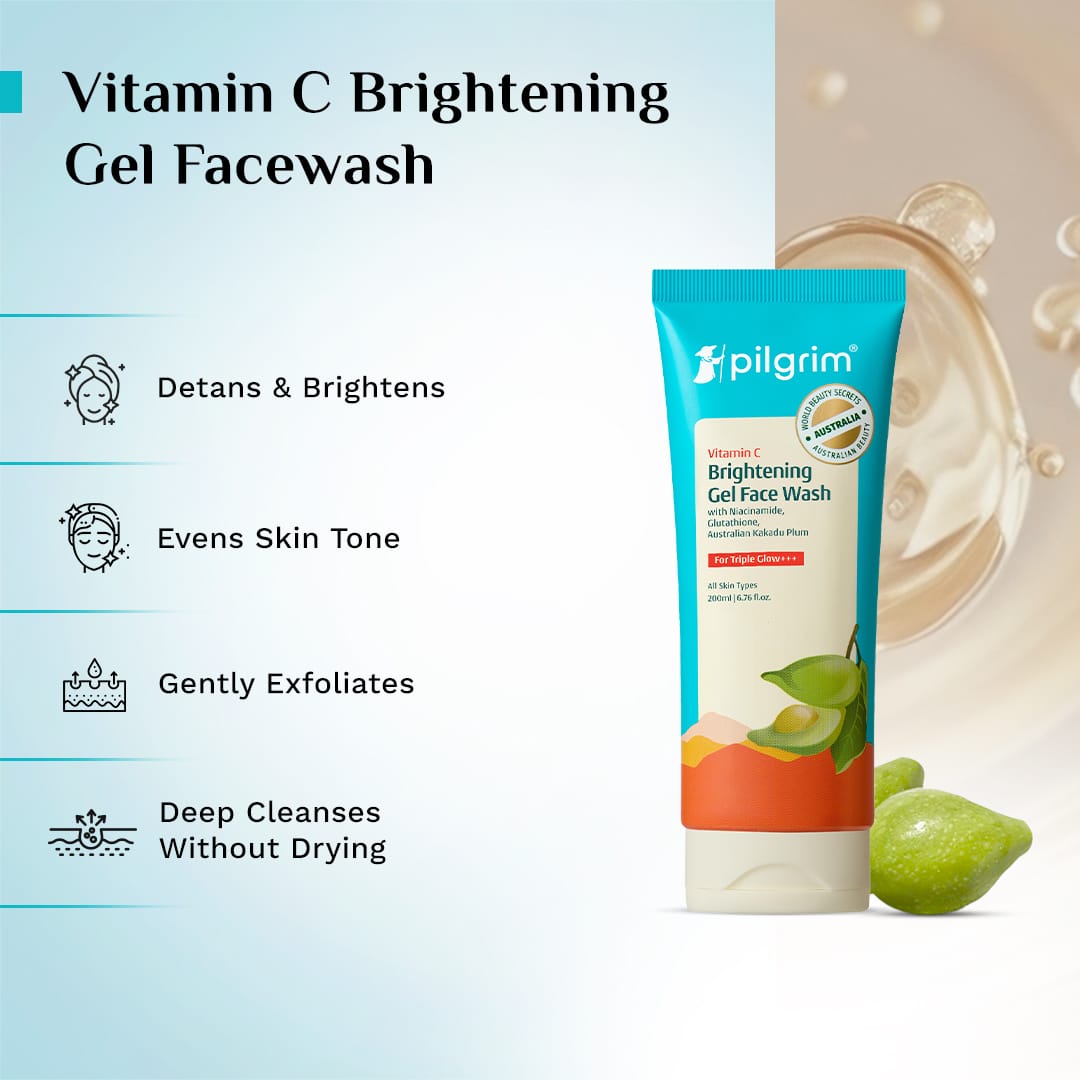 Pilgrim Vitamin C Brightening Gel Face Wash - Pack of 2, 100ml - Image 6 - Buy from Indicrest