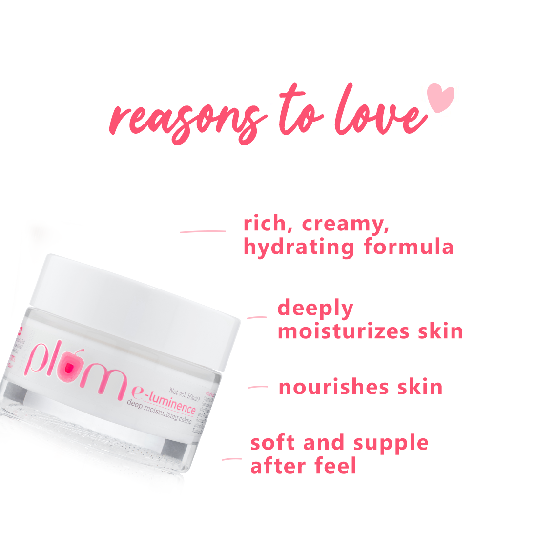 Plum E-Luminence Deep Moisturizing Cream for Dry Skin | Deep Moisturization | Comforts & Nourishes Skin, 50ml