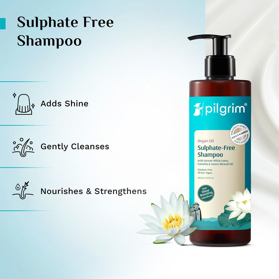 Pilgrim Argan Oil Sulphate Free Shampoo with Korean White Lotus, Camellia & Sweet Almond Oil, 200ml - Image 5 - Buy from Indicrest