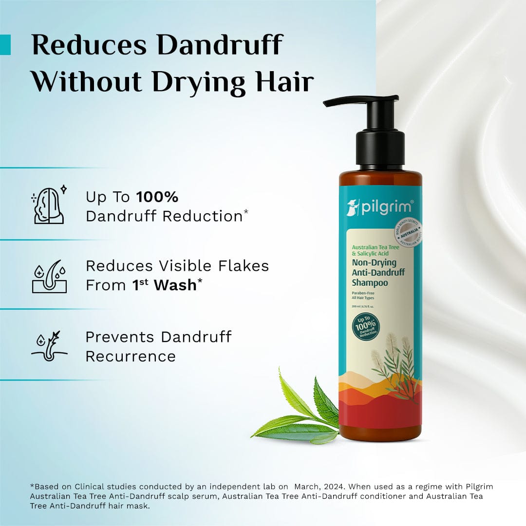 Pilgrim Australian Tea Tree Non-Drying Anti-Dandruff Shampoo, 200ml - Image 9 - Buy from Indicrest