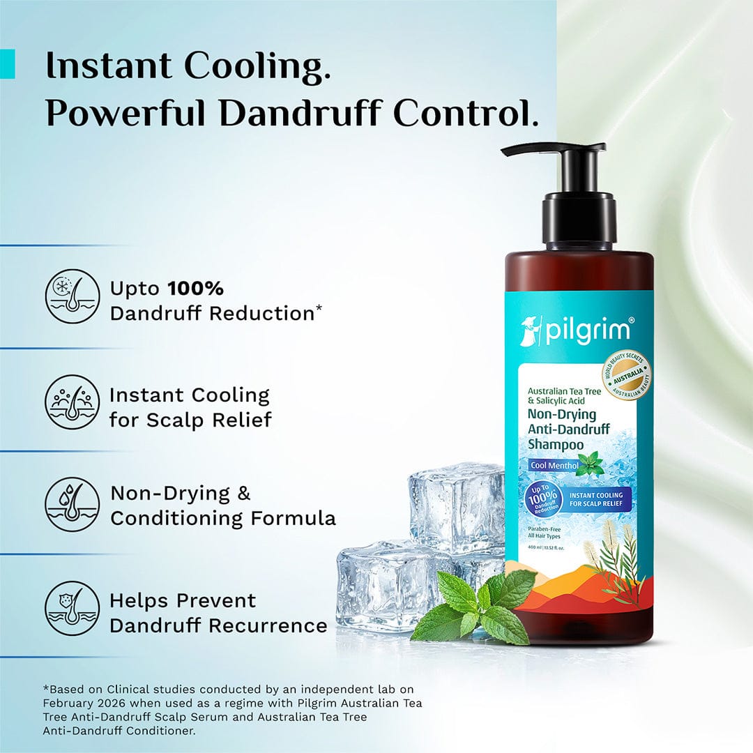 Pilgrim Australian Tea Tree Non-Drying Anti-Dandruff Shampoo Cool Menthol, 200ml - Image 4 - Buy from Indicrest
