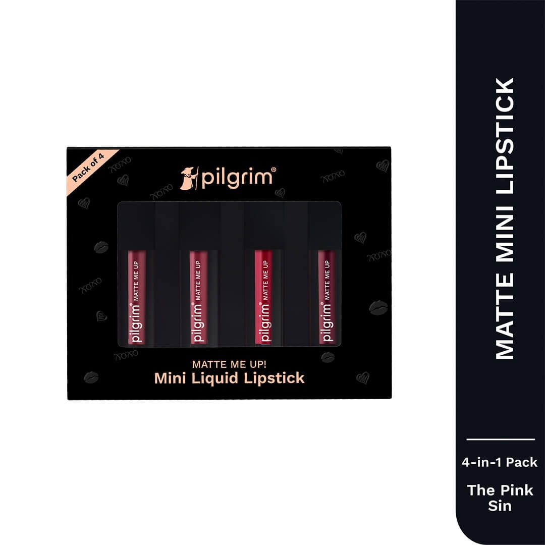 Pilgrim Matte Me Up Liquid lipstick 4 in 1 pack (minis), The Pink Sin - Image 3 - Buy from Indicrest
