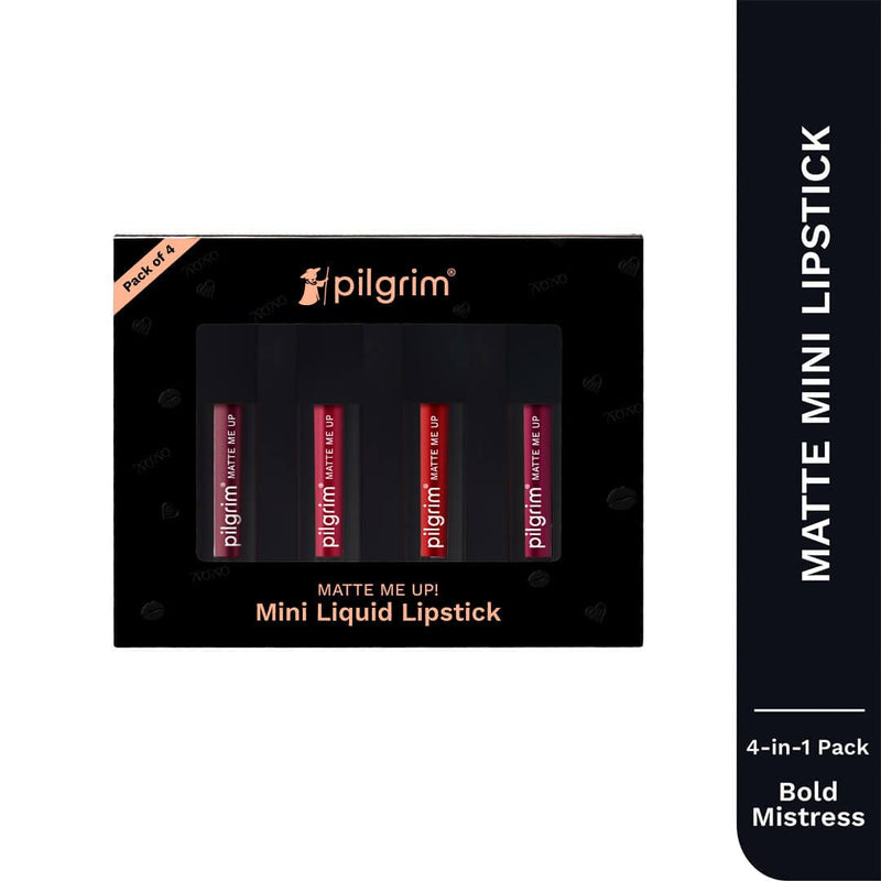 Pilgrim Matte Me Up Liquid lipstick 4 in 1 pack (minis), Bold Mistress - Buy from Indicrest