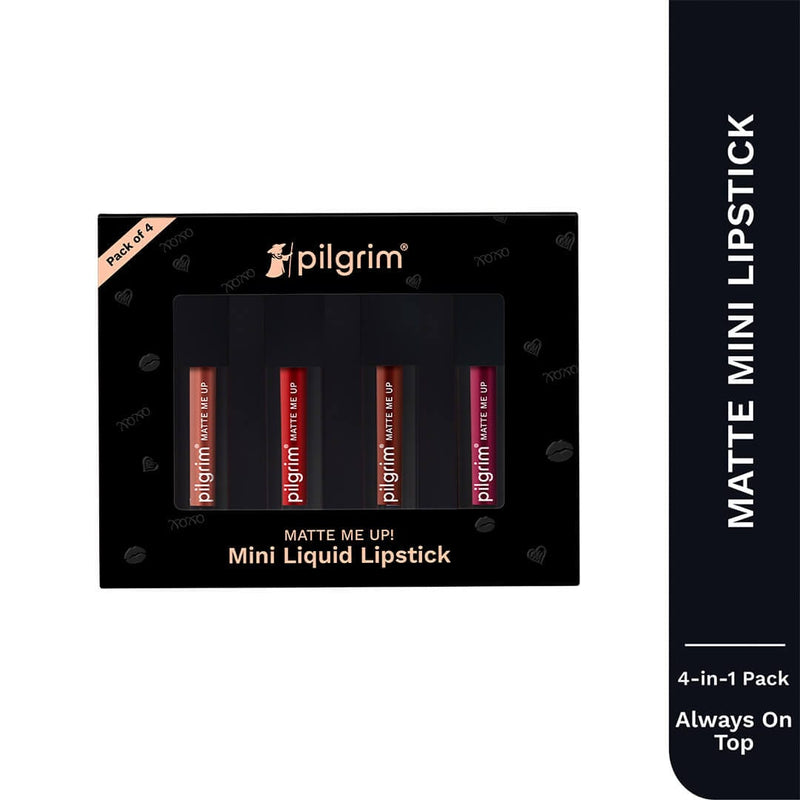 pilgrim matte me up liquid lipstick 4 in 1 pack minis always on top   Buy from Indicrest