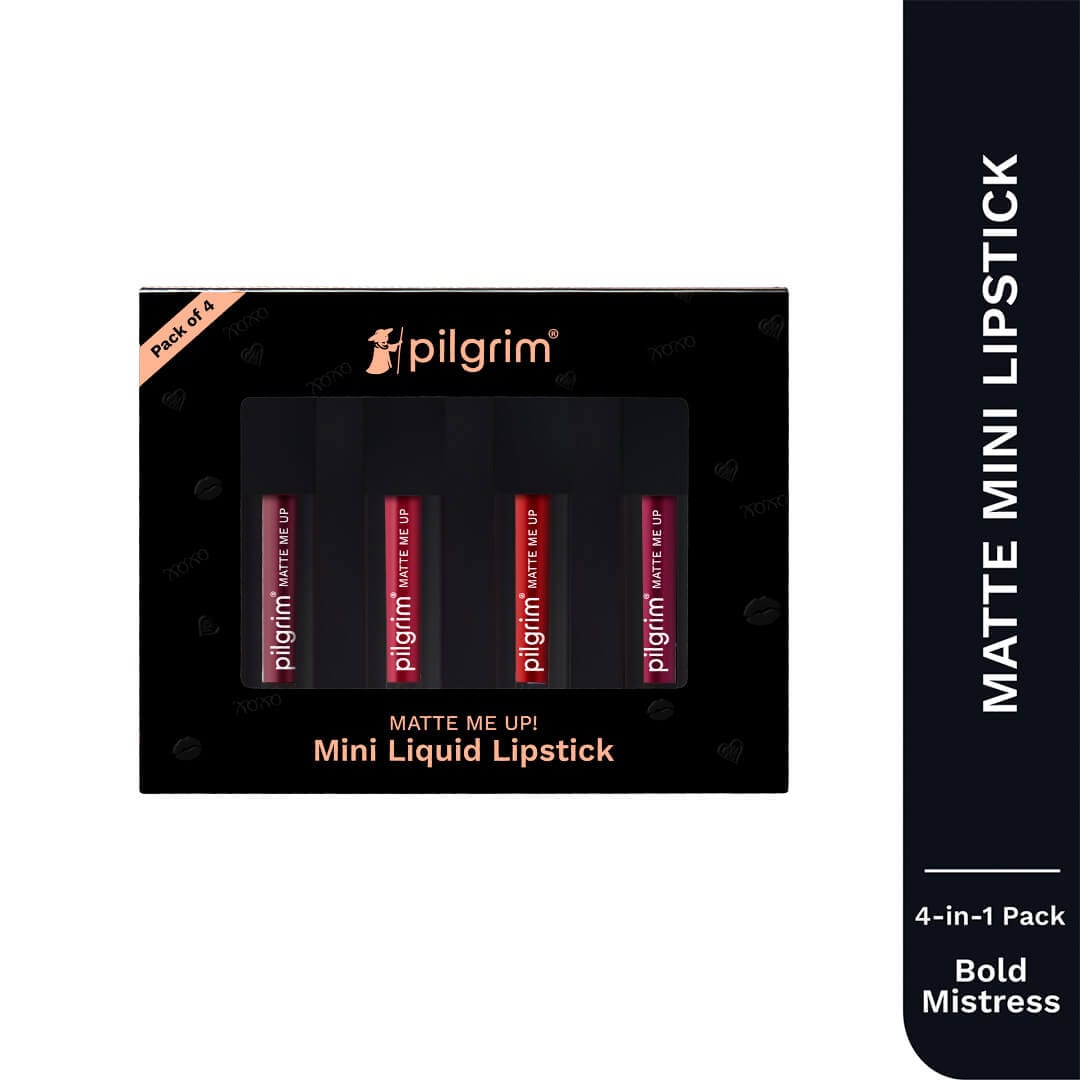 Pilgrim Matte Me Up Liquid lipstick 4 in 1 pack (minis), Always on top - Buy from Indicrest
