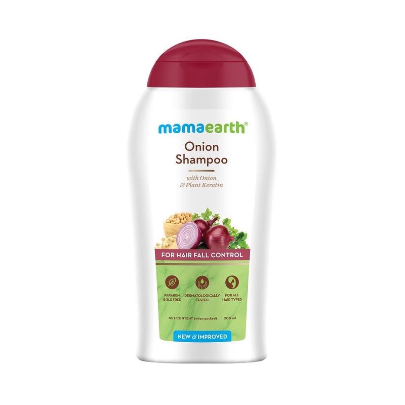 Mamaearth Onion Shampoo with Onion and Plant Keratin for Hair Fall Control, 200ml - Buy from Indicrest