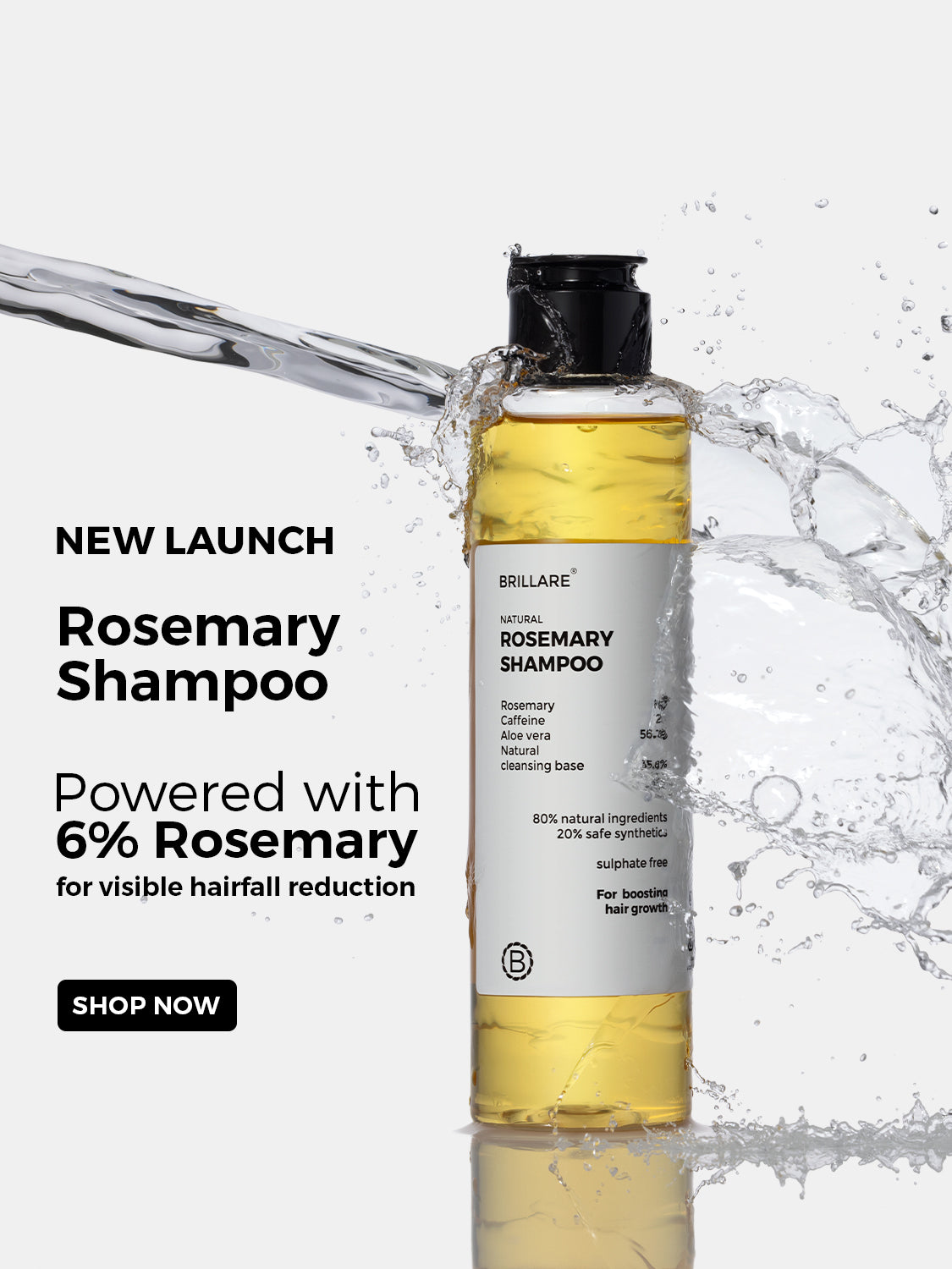 Brillare Rosemary Hair Oil with Shampoo for Hair Growth, 100ml - Image 7 - Buy from Indicrest