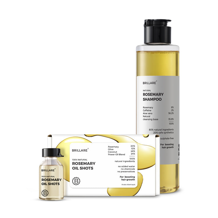 Brillare Rosemary Oil Shots with Shampoo For Visible Hair Growth - Buy from Indicrest