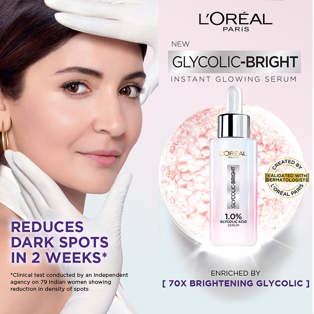 L'Oreal Paris Glycolic Acid Glowing And Protecting C-S-M-S Regime Kit for for Dark Spot Reduction Combo, 4 pieces Buy at Indicrest Image 2