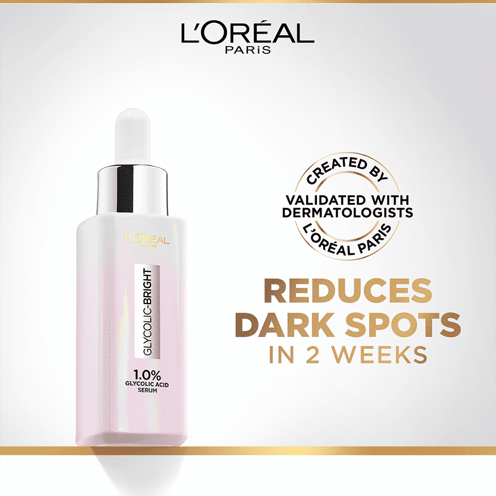 L'Oreal Paris Glycolic Acid Glowing And Protecting C-S-M-S Regime Kit for for Dark Spot Reduction Combo, 4 pieces Buy at Indicrest Image 4