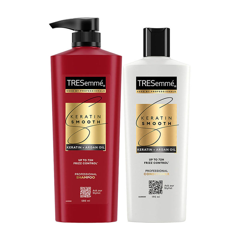 TRESemme Keratin Smooth With Argan Oil Shampoo 580ml + Hair Conditioner, 190ml Combo Buy at Indicrest