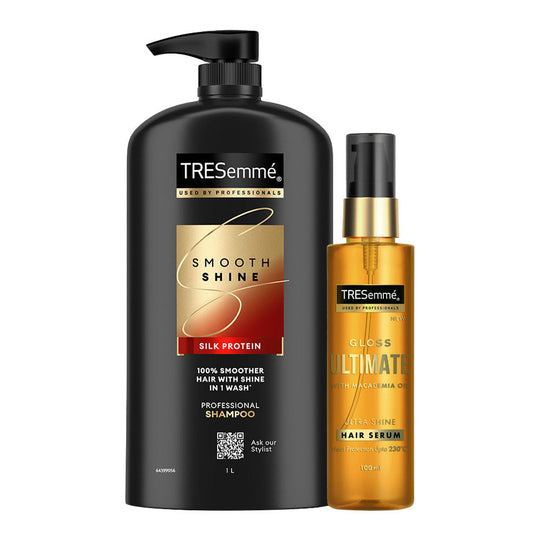 TRESemme Smooth And Shine Shampoo, 1000ml With Gloss Ultimate Hair Serum, 100ml Combo, 2 pieces Buy at Indicrest