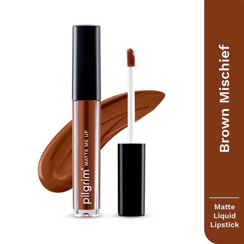 pilgrim matte me up liquid lipstick brown mischief 20   Buy from Indicrest