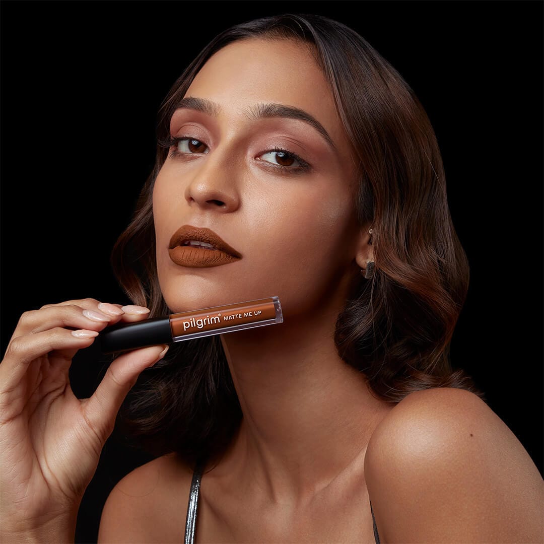 pilgrim matte me up liquid lipstick brown mischief 20   Image 4   Buy from Indicrest