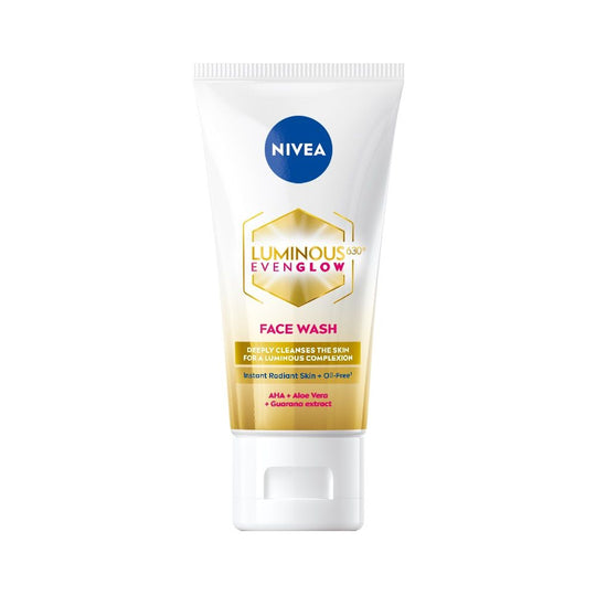 Nivea Luminous Even Glow Face Wash Oil Free Formula, Aha, Aloe Vera, Guarana Extract Deep Clean, 50ml Buy at Indicrest