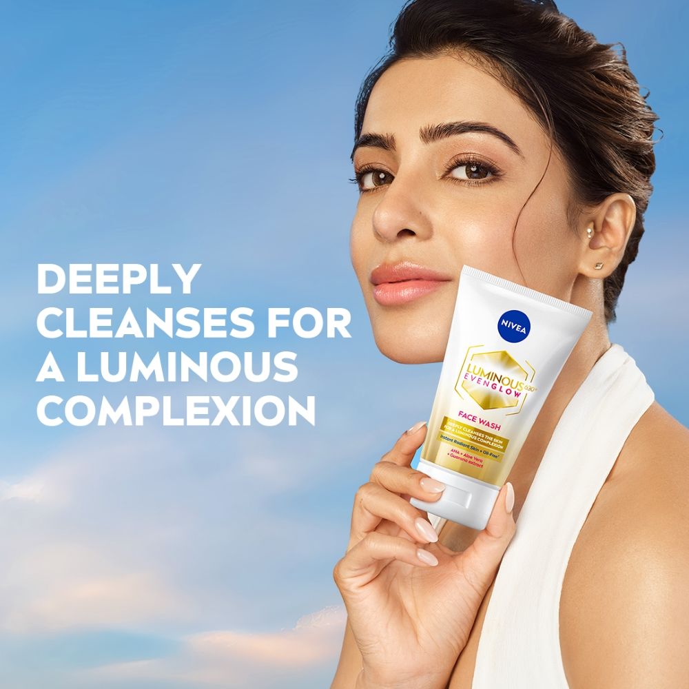 Nivea Luminous Even Glow Face Wash Oil Free Formula, Aha, Aloe Vera, Guarana Extract Deep Clean, 50ml Buy at Indicrest Image 3
