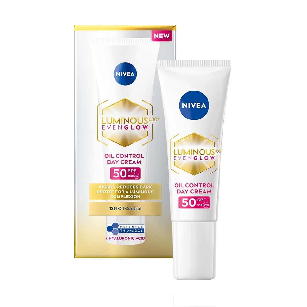 Nivea Luminous Even Glow Oil Control Day Cream Spf 50,Thiamidol Uv Protection & Reduces Dark Spots, 10ml Buy at Indicrest