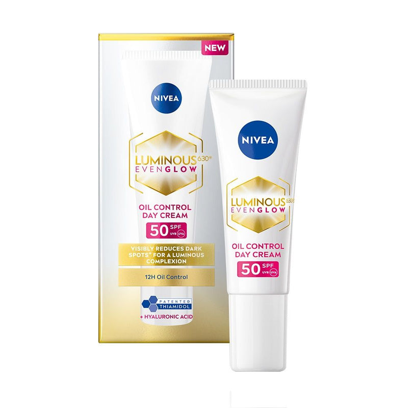 Nivea Luminous Even Glow Oil Control Day Cream Spf 50,Thiamidol Uv Protection & Reduces Dark Spots, 10ml Buy at Indicrest