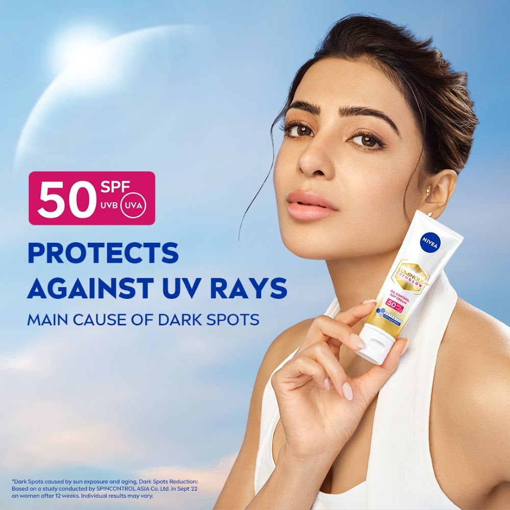 Nivea Luminous Even Glow Oil Control Day Cream Spf 50,Thiamidol Uv Protection & Reduces Dark Spots, 10ml Buy at Indicrest Image 3