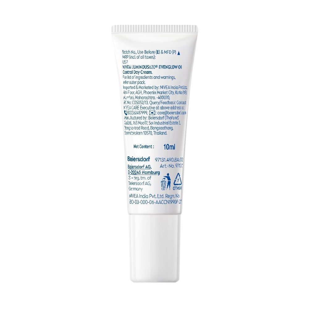 Nivea Luminous Even Glow Oil Control Day Cream Spf 50,Thiamidol Uv Protection & Reduces Dark Spots, 10ml Buy at Indicrest Image 9