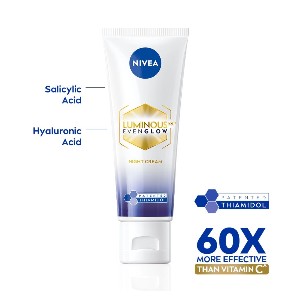 Nivea Luminous Even Glow Night Cream Thiamidol & Hyaluronic Acid Moisturizes & Reduces Dark Spots, 40ml Buy at Indicrest Image 2