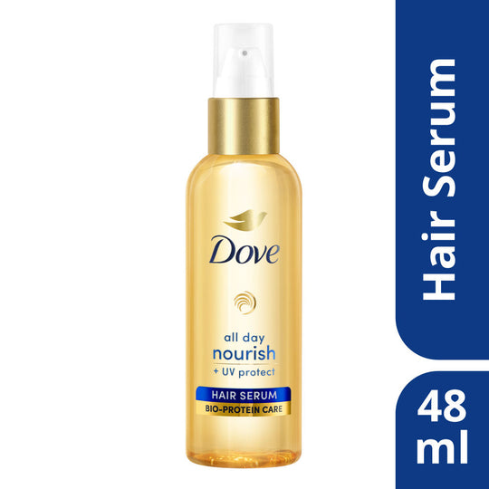 Dove All Day Nourish + UV Protect Hair Serum For All Hair Types With Bio Protein Care, 48ml