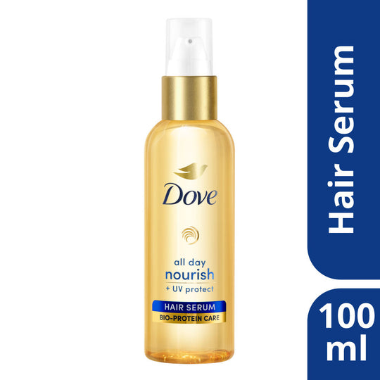 Dove All Day Nourish + UV Protect Hair Serum For All Hair Types With Bio Protein Care, 100ml