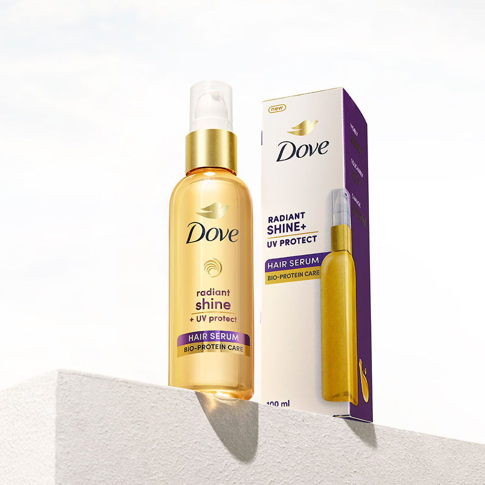 Dove Radiant Shine + UV Protect Hair Serum For Dry & Frizzy Hair, 100ml Buy at Indicrest Image 2